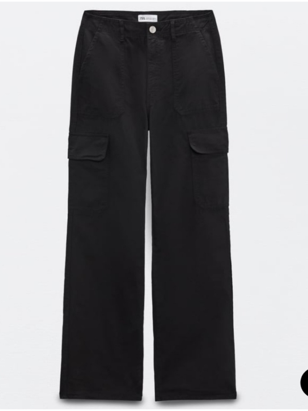 Zara black straight leg cargo pants
